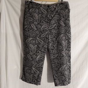 Womens 16 Jones New York Stretch Paisley Trousers